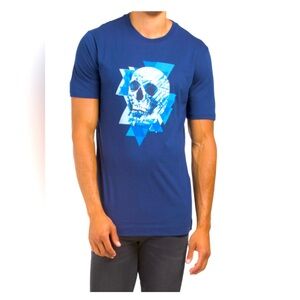 Robert Graham Skull Classic Fit T-shirt Size L Blue